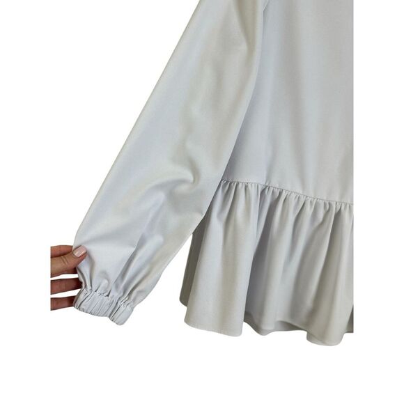 Tuckernuck POMANDER PLACE White Carlota Peplum Blouse Size Small - Picture 7 of 9